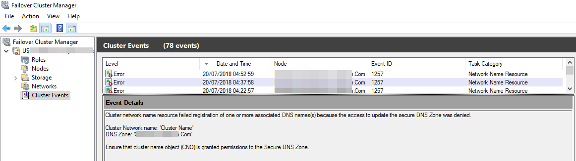 Failover Cluster Event Id 1257 Every 15 Minutes Fear The Panda